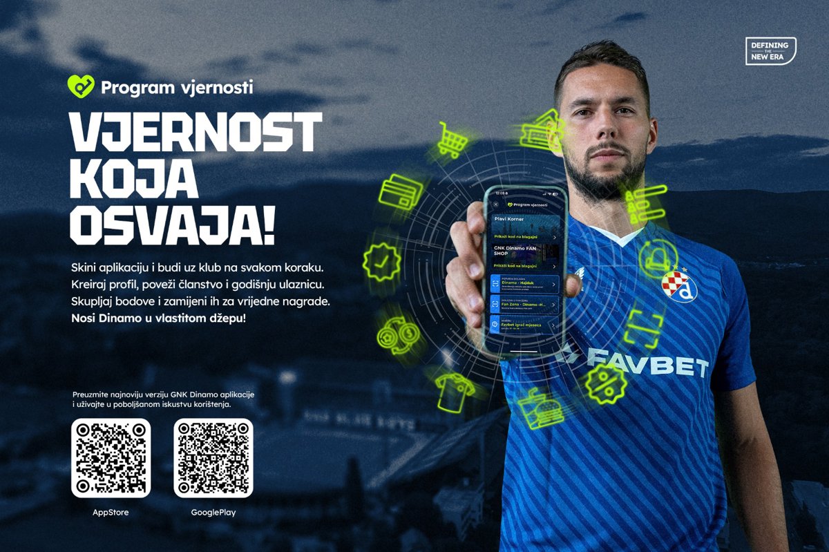 Pokaži vjernost za nezaboravna iskustva – Opcija Program vjernosti aktivna je u Dinamovoj aplikaciji