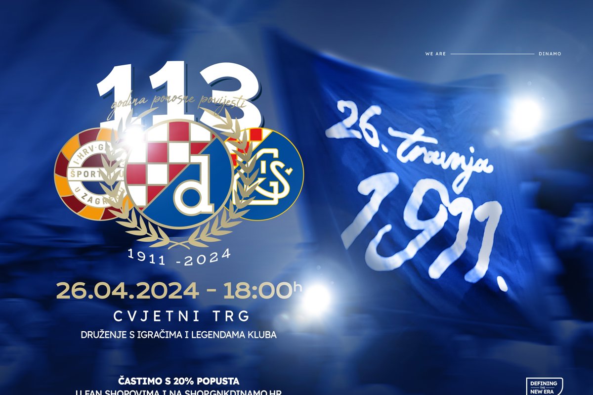 Proslavite 113. rođendan kluba s igračima Dinama  na Cvjetnom trgu